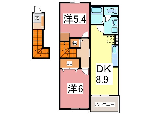 ヴィラ・アンソレイユ　Ｂの物件間取画像